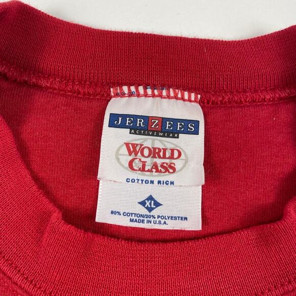 Vintage Red Blank Jerzees Crewneck Cotton Blend Made in USA Size XL - Picture 6 of 8